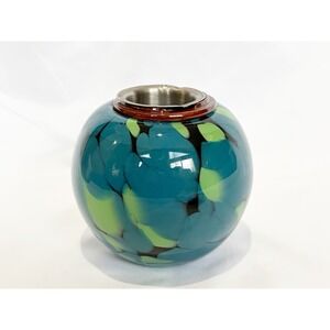 Hand Blown Glass Design Fire Pot/Bowl Table Top Never Used